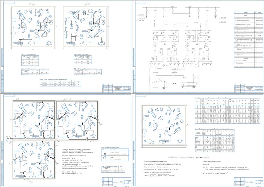 Чертеж Перерасчет электроснабжения района города в ходе архитектурной перепланировки
