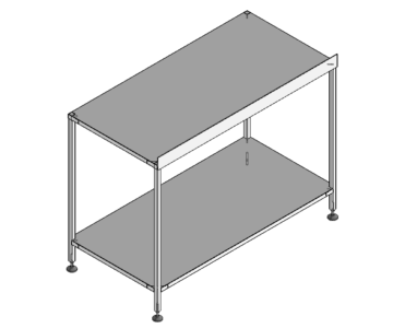 3D модель Стол производственный с бортом 1200х600х850 с задним буртиком