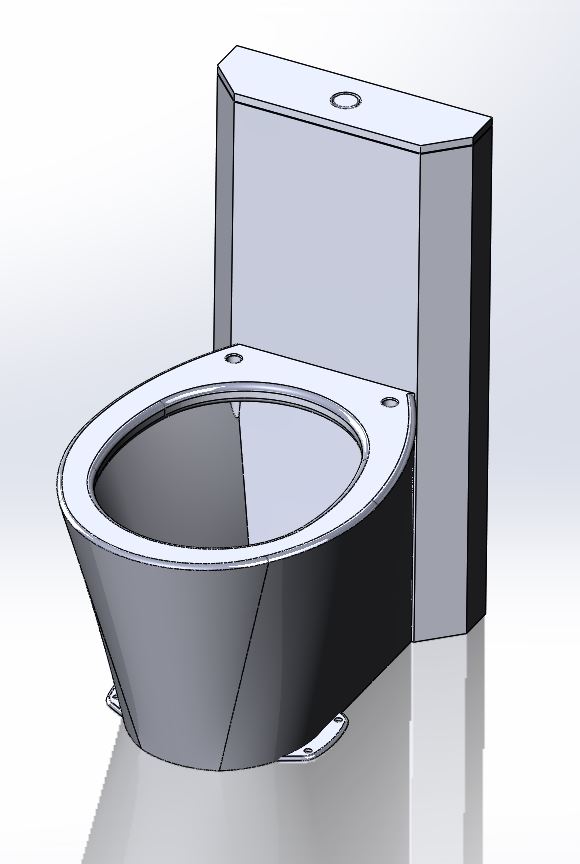 3D модель Унитаз антивандальный из нержавеющей стали