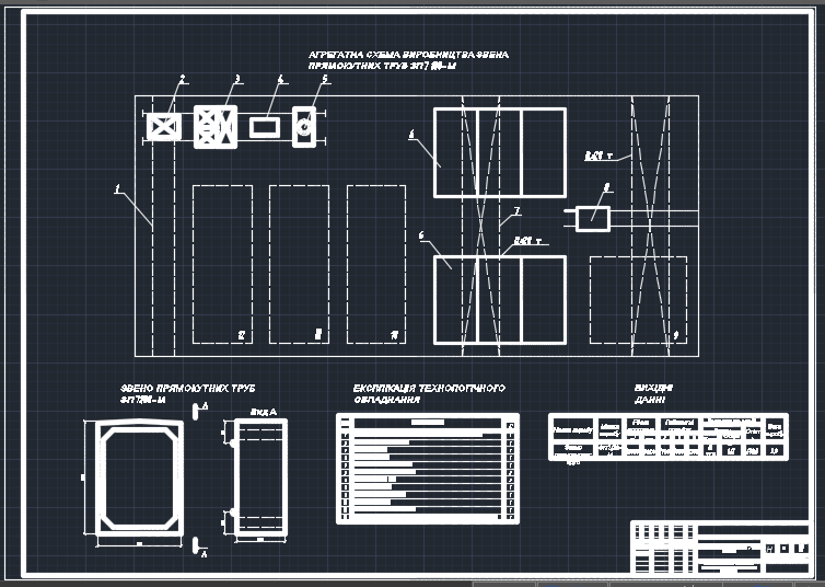 Чертеж Цех по изготовлению железобетонного звена прямоугольных труб ЗП 7 100 м3 10000на год в г Луцк.