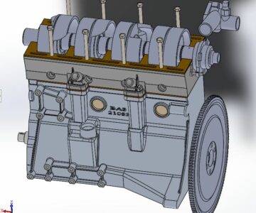 3D модель Золотниковый газо-распределительный механизм на базе двигателя ВАЗ-2108