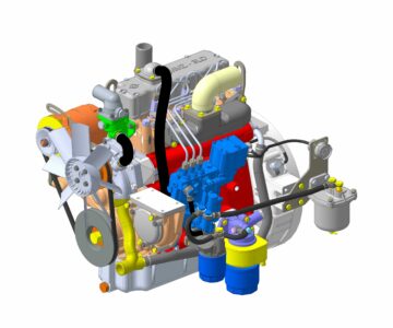 3D модель Двигатель MMZ-3LDG с датчиком оборотов