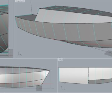 3D модель Теоретический чертеж и 3D модель швертбота "Лучина"