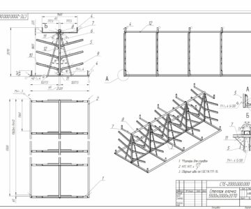 3D модель Стеллаж 6000х2520х2070 из швеллера.