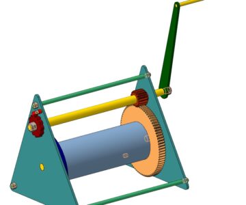 3D модель Лебедка ручная с храповичным механизмом