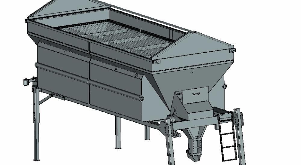 3D модель Проект 3d бункер 10 т - разбрасыватель сыпучих материалов (песок,удобрения,и т.д)