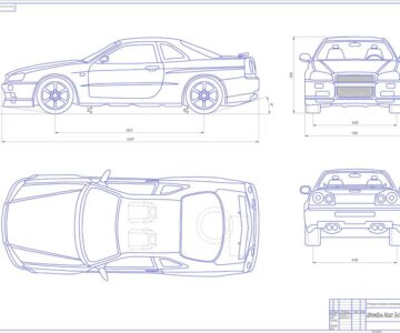 Чертеж Общий вид Nissan Skyline 2,0 GTS