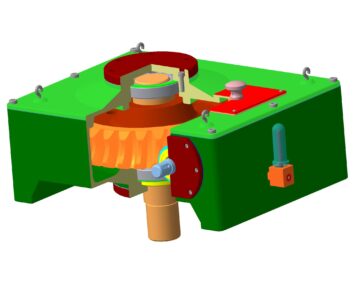 3D модель Червяный редуктор u=186,6 привод механизма поворота крана