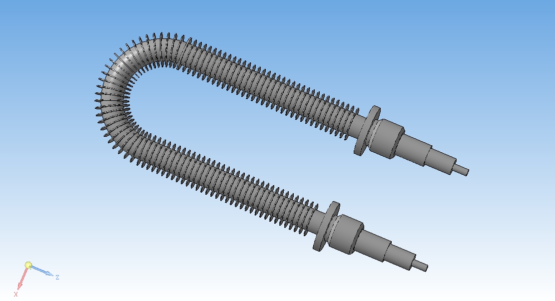 3D модель Трубчатые электро нагреватели ребристые - ТЭНР.