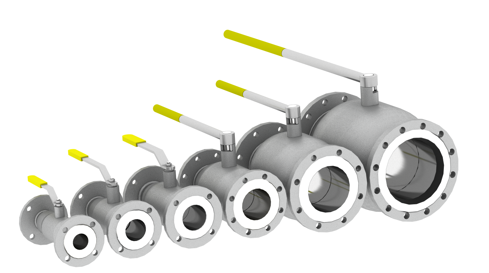 3D модель Краны шаровые полнопроходные КШЦФ PN-16 DN-50/65/80/100/150/200