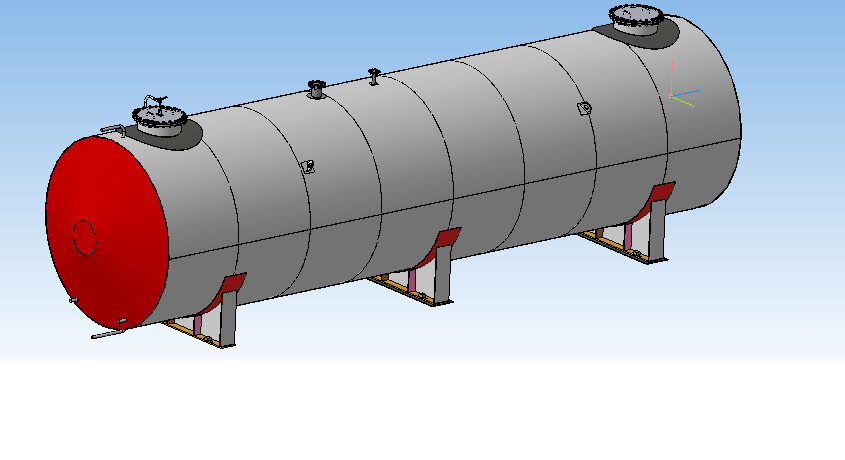 3D модель Резервуар горизонтальный стальной РГС-100