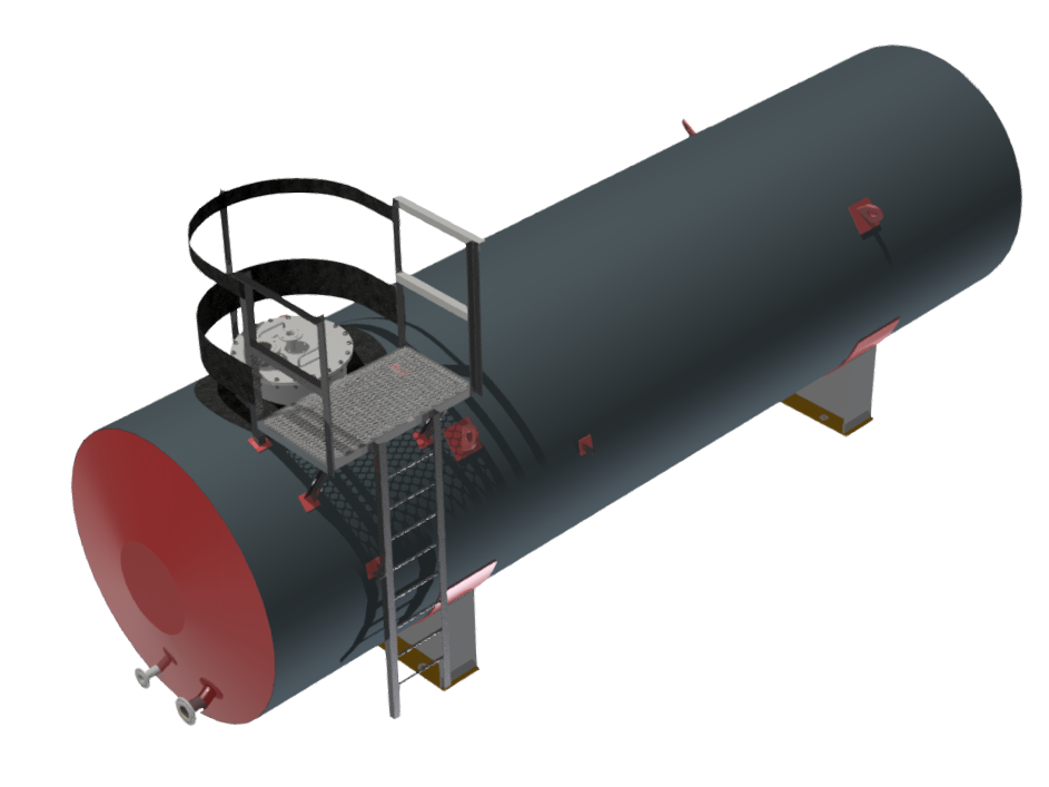 3D модель Резервуар горизонтальный стальной РГС-20