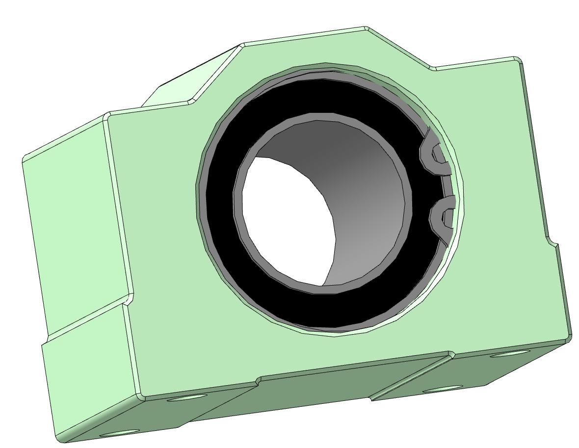3D модель Сборка линейного подшипника в корпусе под 20 мм вал