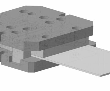 3D модель 3D модель штампа для одновременной вырубки отверстий и придания радиуса гиба из стального листа