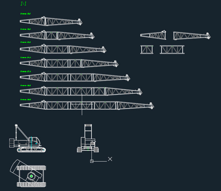 Чертеж Гусеничный кран Terex HC110