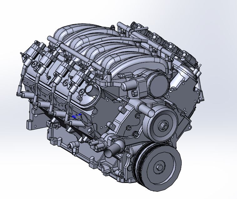 3D модель Двигатель V8 GM серия LS3