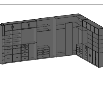 3D модель Шкаф Гардероб 4200х2000х2800 (ДхШхВ)