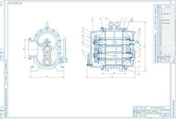 Чертеж Проектирование и расчет  двухроторного вакуумного насоса
