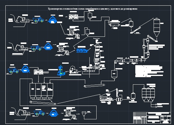 Чертеж Производства цемента способного к расширению