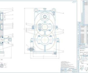 Чертеж Проектирование и расчет двухступенчатого редуктора