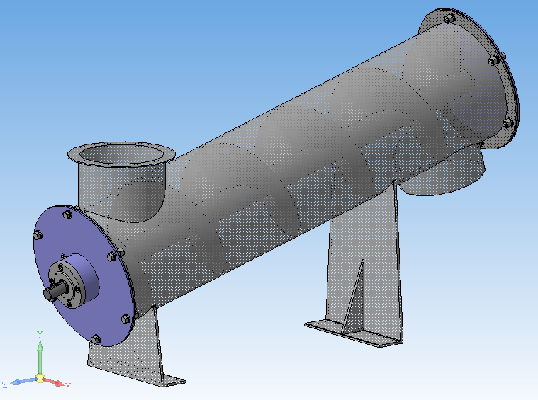 3D модель Расчет винта и вала винтового конвейера D=200, t=160