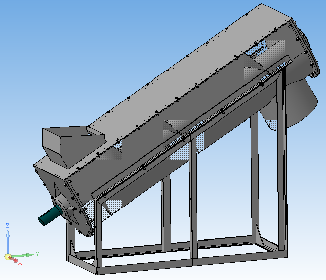 3D модель Расчет винта и вала винтового конвейера D=500, t=400