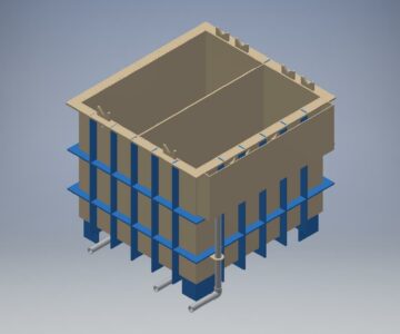 3D модель Параметрическая 3D модель ванны гальванической из полипропилена с расчетом на прочность