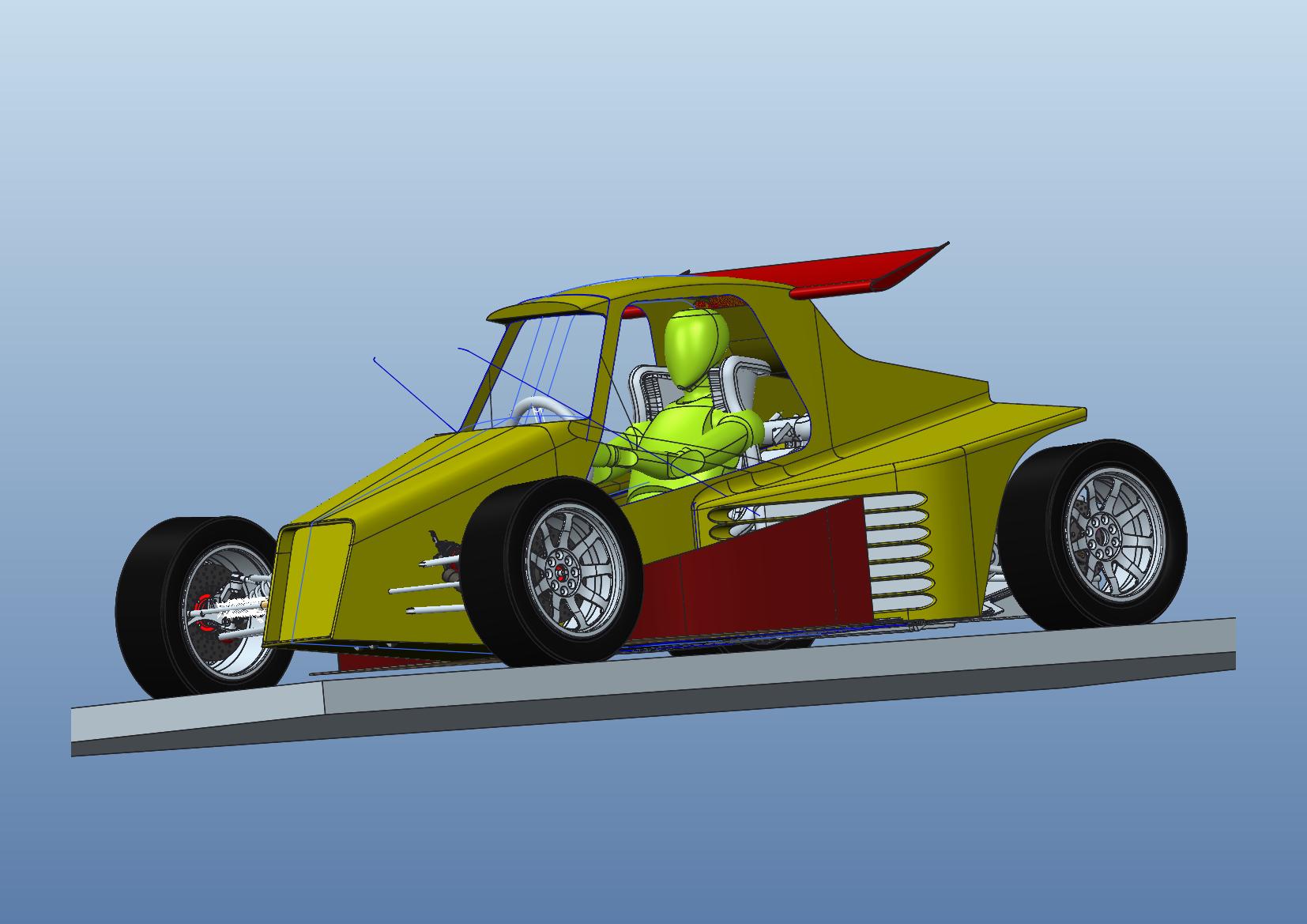 3D модель Дизайн кузова одноместного гоночного автомобиля