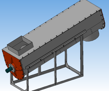 3D модель Расчет винта и вала винтового конвейера D=650, t=500
