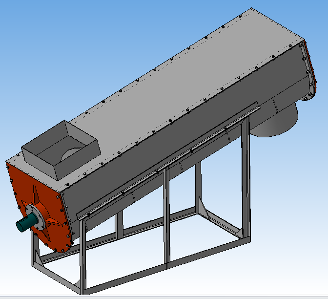 3D модель Расчет винта и вала винтового конвейера D=650, t=500