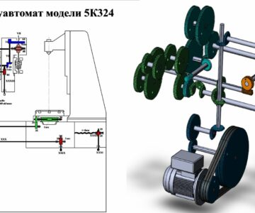 3D модель 3D модель кинематической схемы зубофрезерного станка модели 5К324