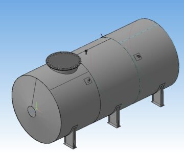 3D модель Резервуар горизонтальный стальной V=15куб.м