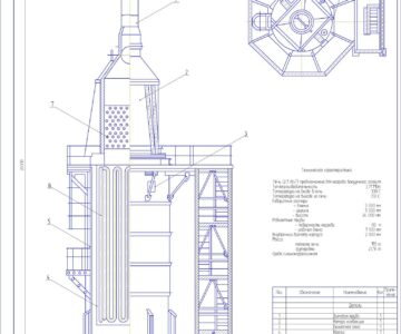 Чертеж Трубчатая цилиндрическая печь ЦС 80/7