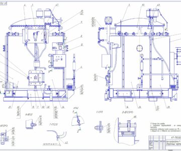 Чертеж Котел-парообразователь на твердом топливе КТ-750