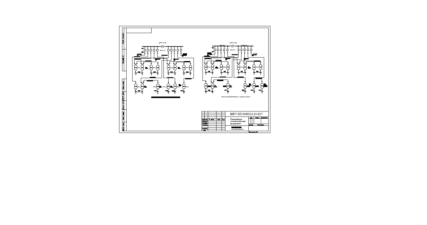Чертеж «Планирование электроснабжения предприятия»