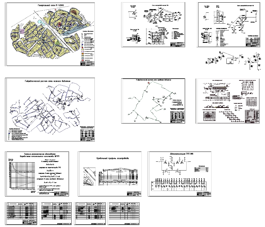 Чертеж Дипломный проект  "Газоснабжение рабочего поселка на 4,5 тыс. жителей"