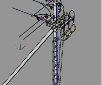 3D модель 3D модель анкерной опоры ВЛ-10кВ с разъединителем и кабельной муфтой