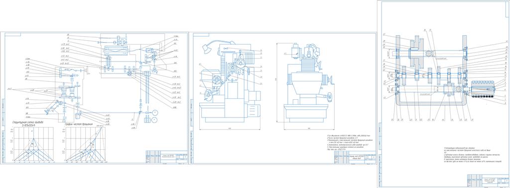 Чертеж Модернизация привода главного движения фрезерного станка модификации ВМ130М