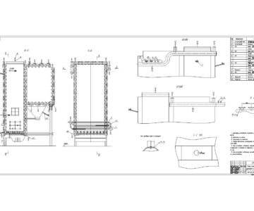 Чертеж Обвязка котла КВм-4 с кипящим слоем