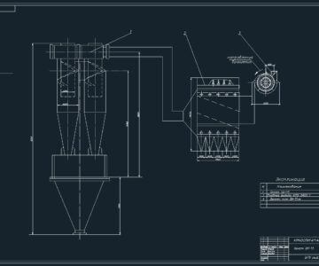 Чертеж Флотационная машина "Циклон ЦН-15" для очистки пыли