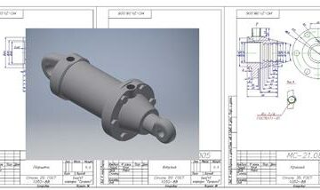 3D модель Гидроцилиндр грейдера  в Autodesk Inventor