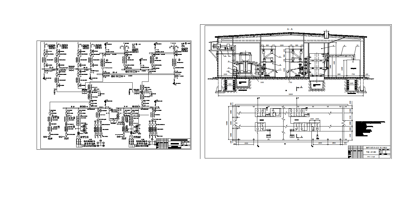 Чертеж Проектирование электрической части ТЭЦ - 60 МВт