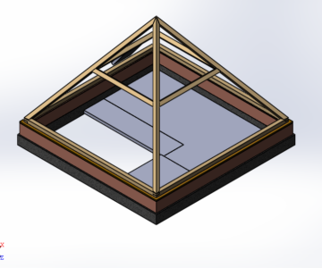3D модель Каркасная пирамида 6 на 6 с несущими рёбрами из 150 бруса