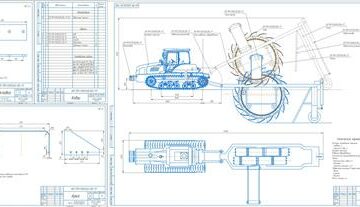 Чертеж Экскаватор-траншеекопатель многоковшовый роторный полуприцепной