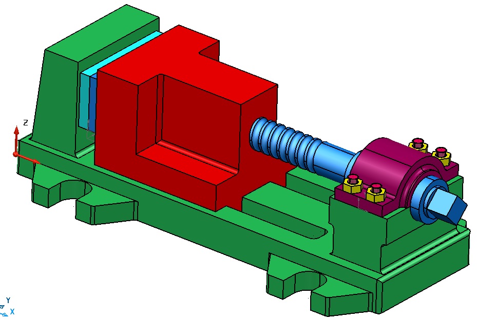 3D модель Тиски МЧ00.09 в  Delcam powershape