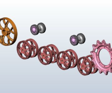 3D модель Детали ходовой системы гусеничного трактора ХТЗ Т-150