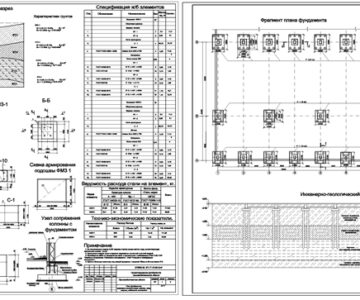 Чертеж Проектирование фундамента производственного здания