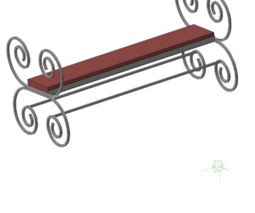 3D модель Лавка с применением холодной ковки