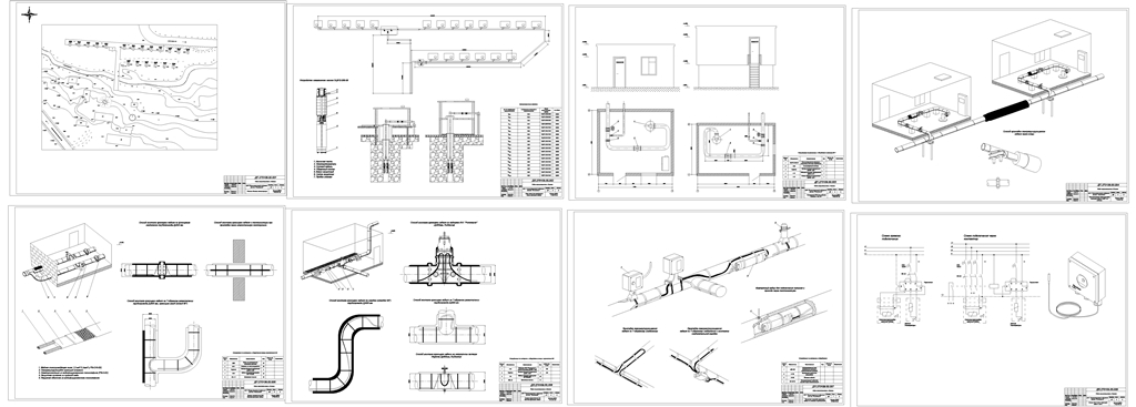 Чертеж Проектирование систем кабельного обогрева надземных трубопроводов водозабора "Авачинский"