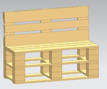 3D модель Скамейка из европоддонов